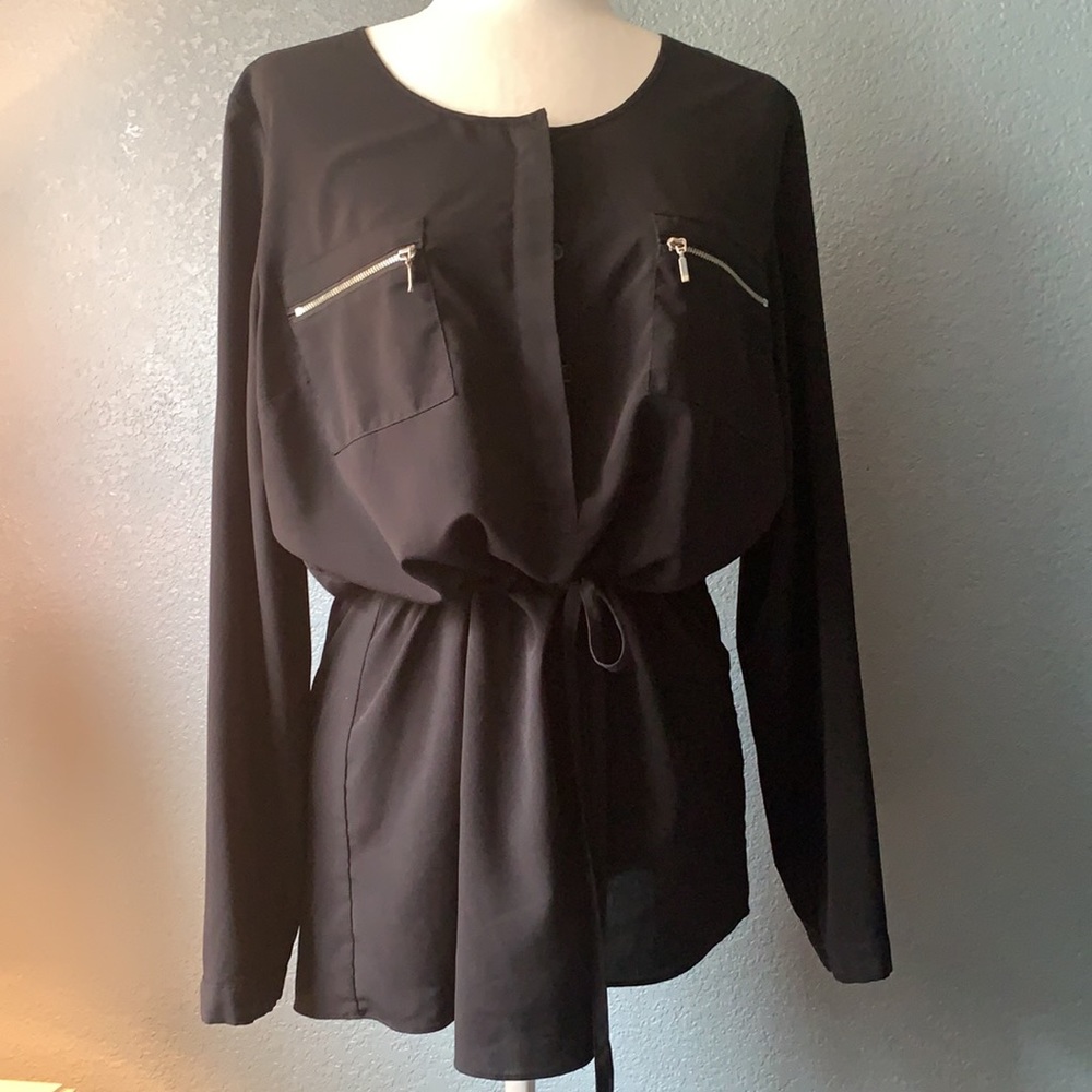 Inc International Concepts Black Blouse